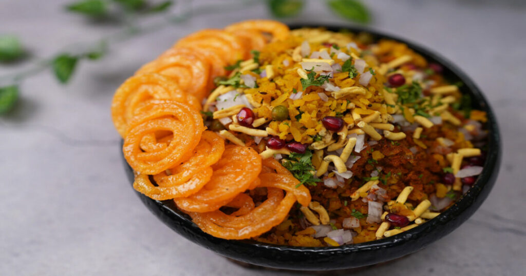Indori Poha with Jalebi