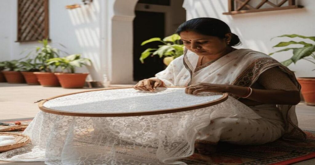 Chikankari embroidery
