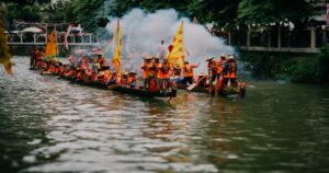 dragon boat festival race in action