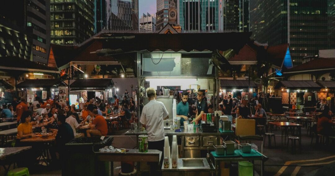 singapore street food assortment of hawker dishes