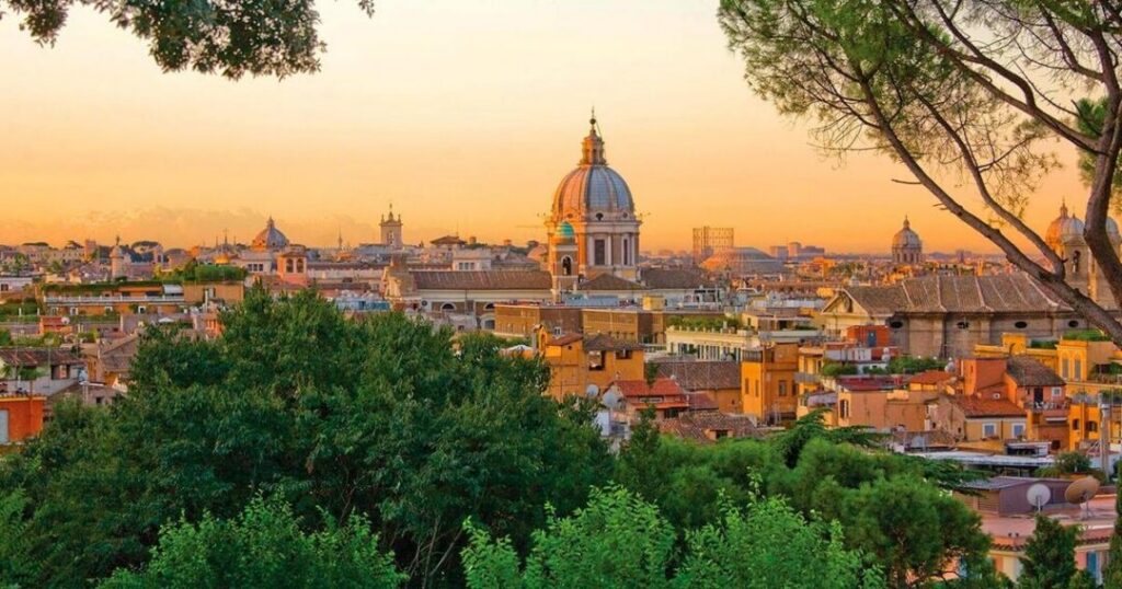 Rome: Janiculum Hill (Gianicolo) at Sunset