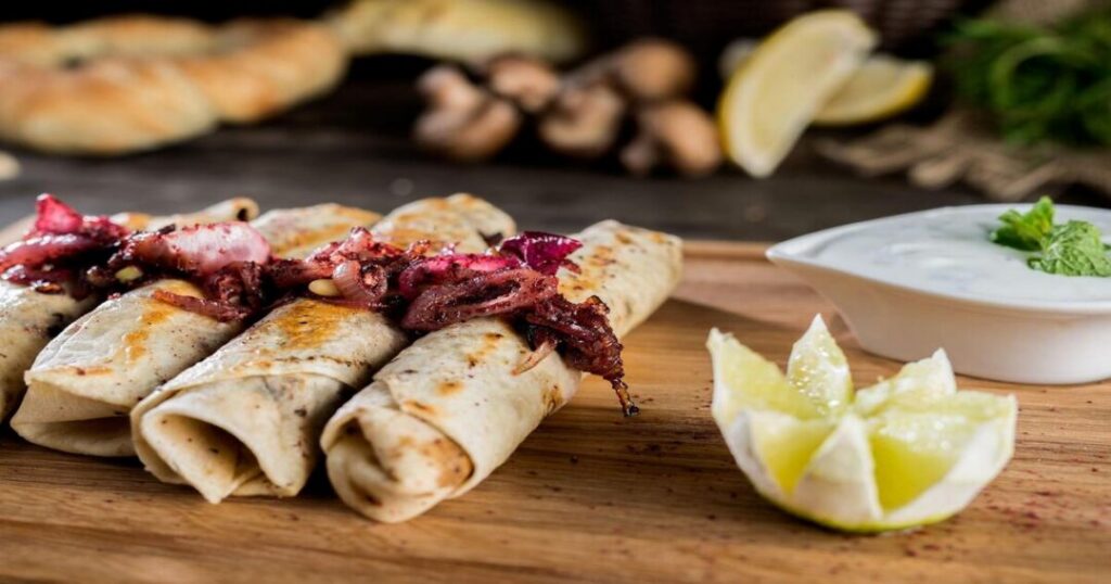 Middle Eastern Street Food Icons: Wraps and Sandwiches