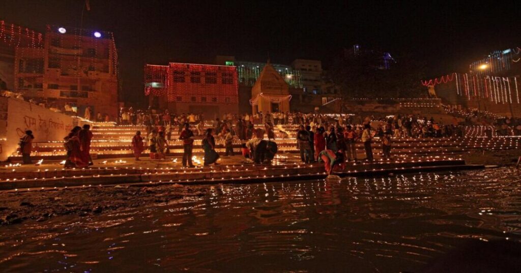 The Lamp Pillars at Panchganga Ghat